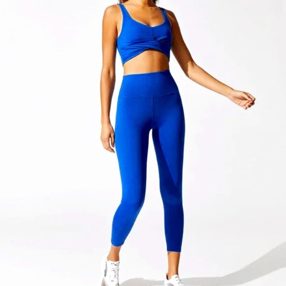 Carbon38 High Rise Seamless 7/8 Compression Leggings 25" Royal Blue Size S $128 - Picture 1 of 6